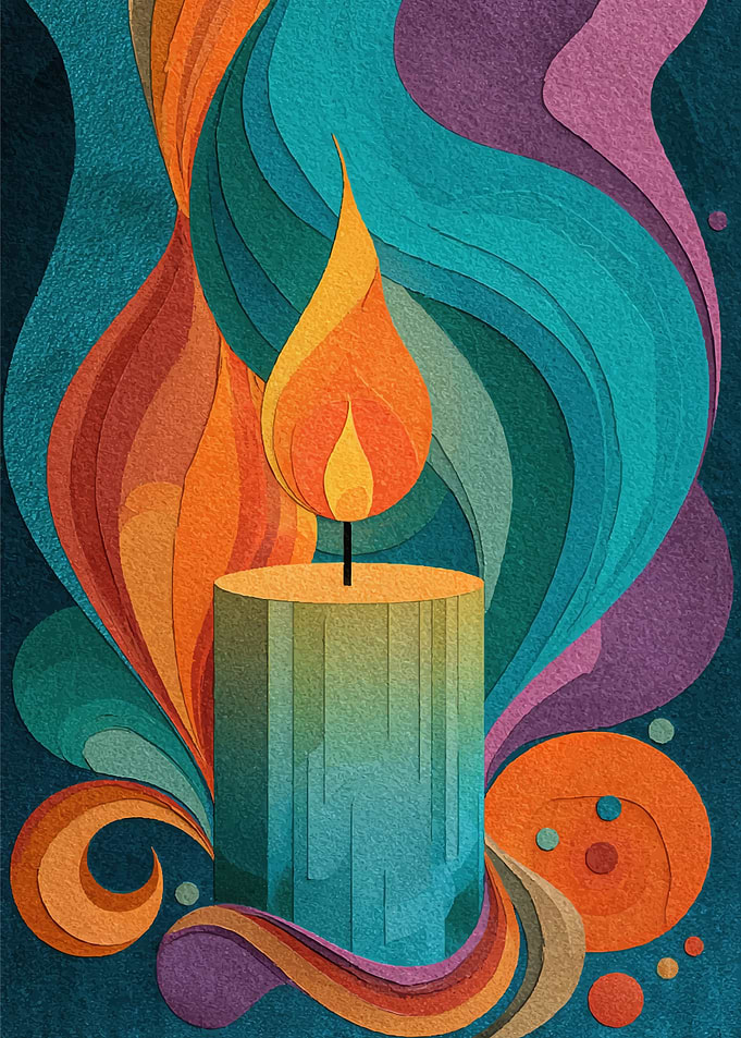 Abstract Candle Flame Art