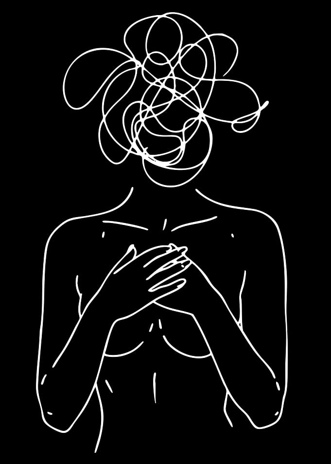 Abstract Woman with Tangled Thoughts