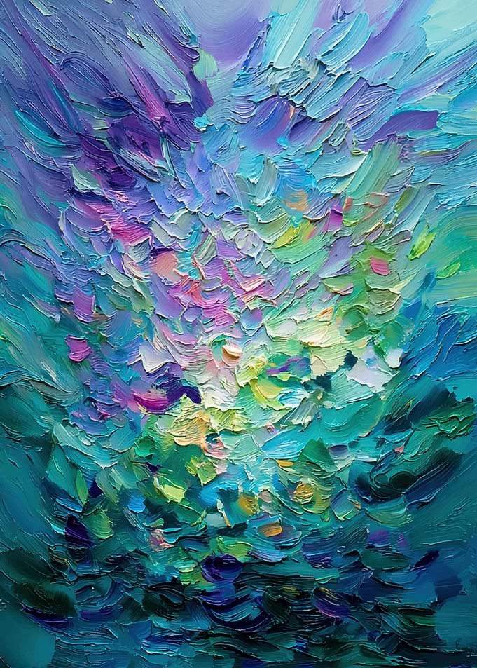 Abstract Textured Oil Painting