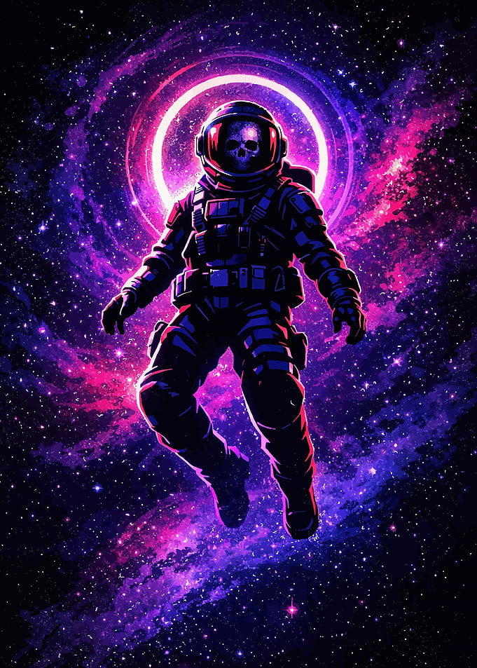 Astronaut in Cosmic Nebula