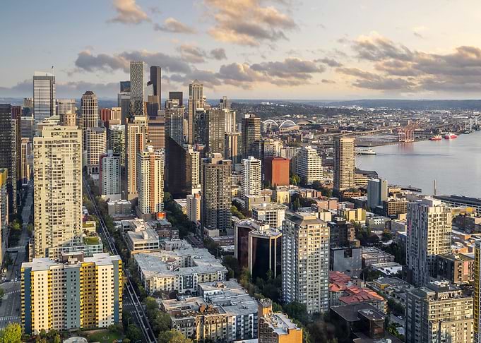 Urban Seattle in Evening Mood