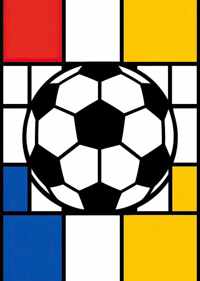 Mondrian Style Soccer Ball Art