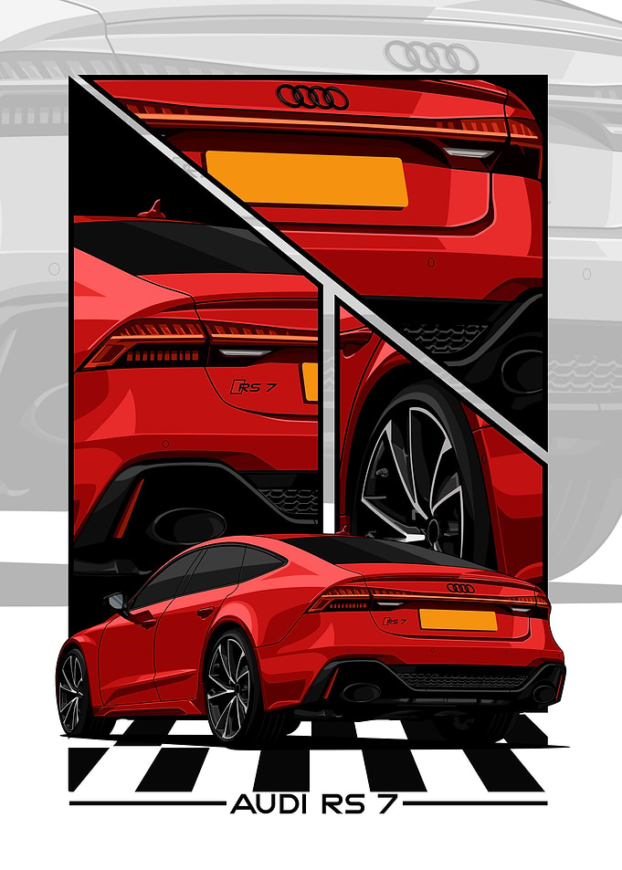 Red Audi RS 7 Car Illustration