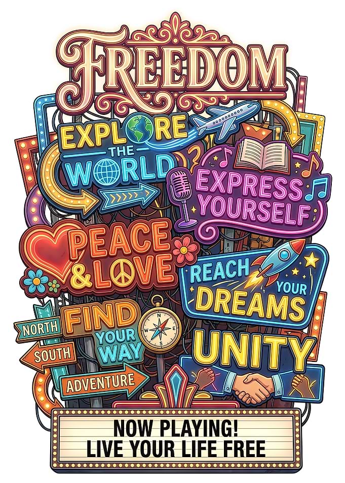 Freedom and Inspirational Messages Collage