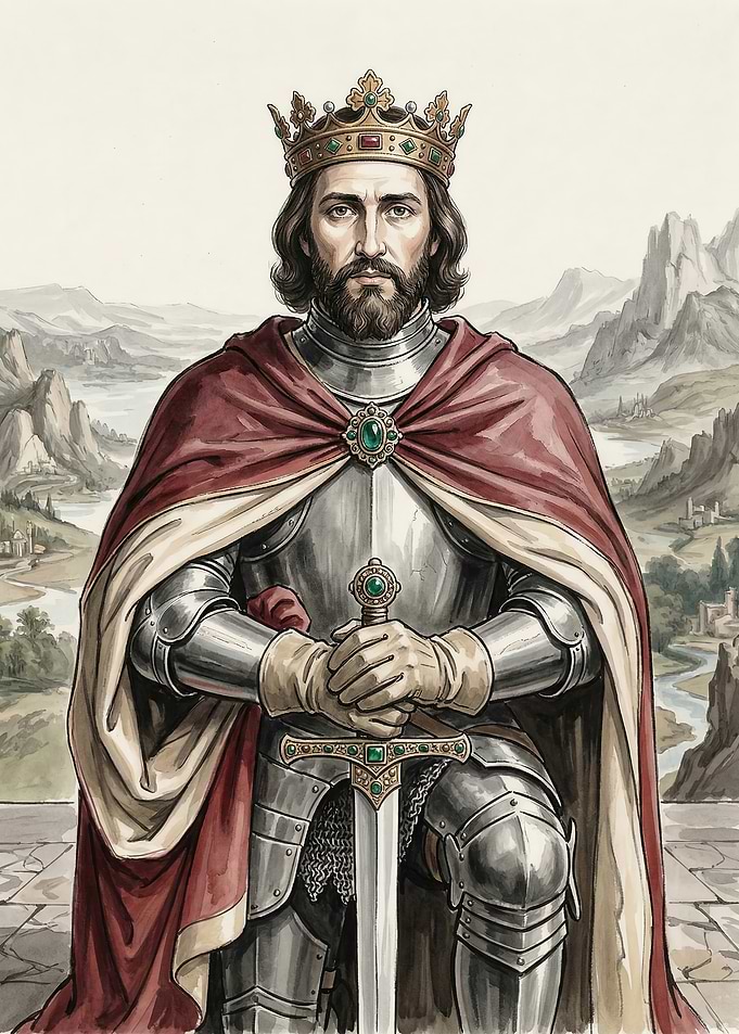 King in Armor with Sword