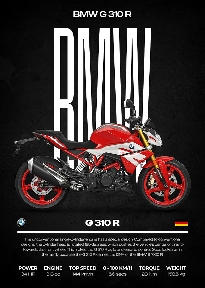 BMW G 310 R Motorcycle Poster