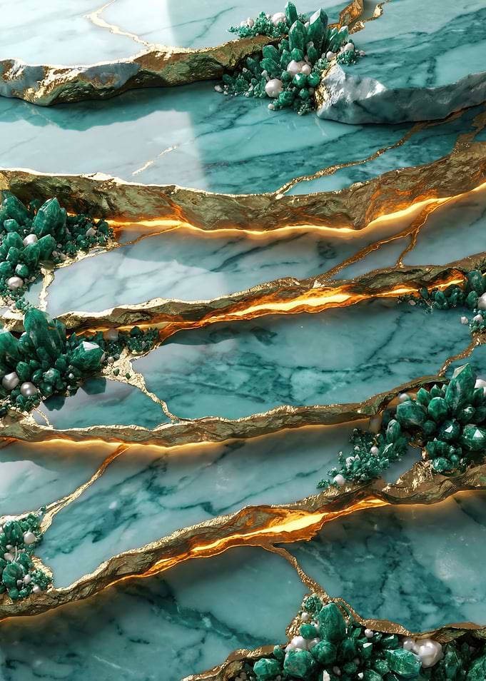Emerald and Gold Geode Texture