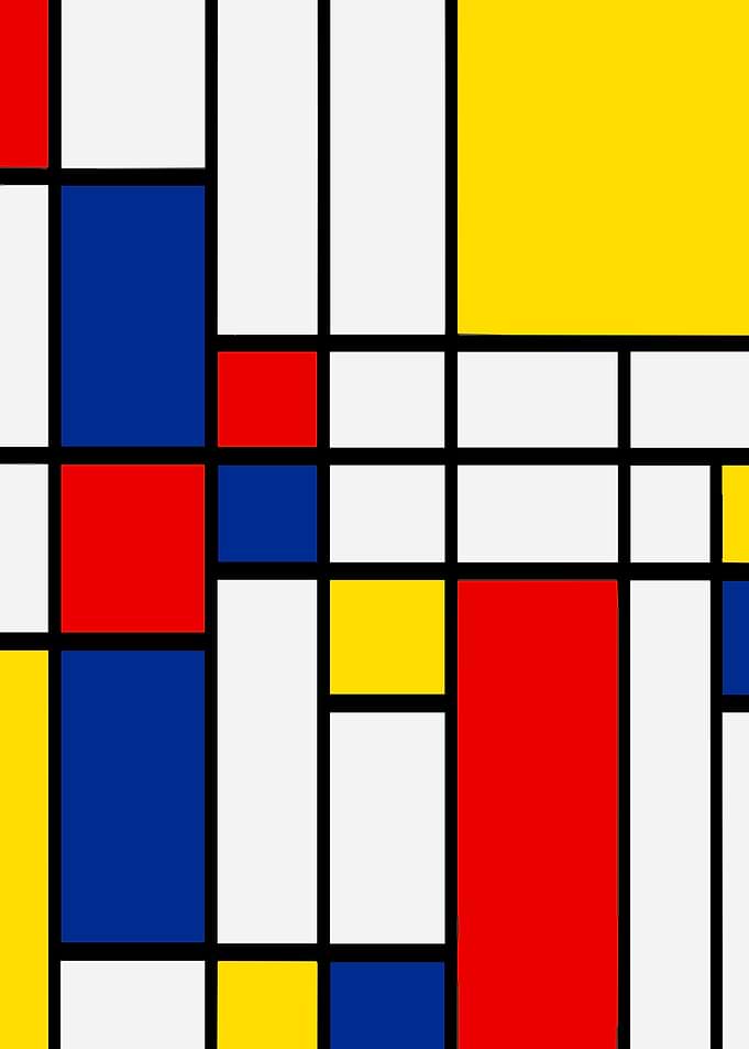 Mondrian Style Abstract Composition