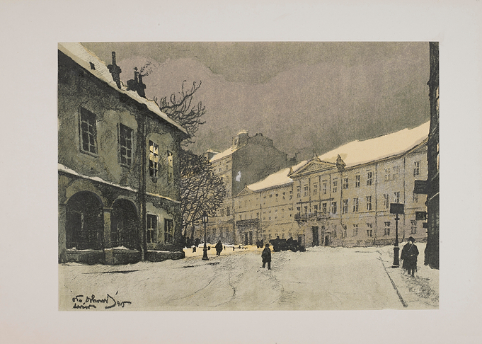 Winter Cityscape with Figures