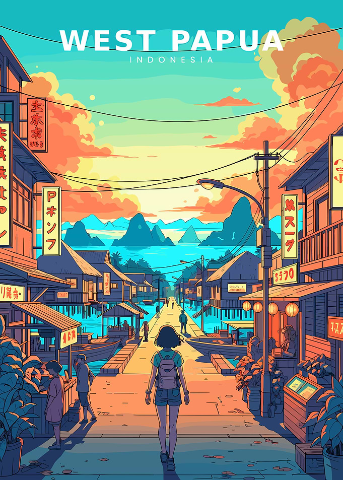 West Papua Indonesia Anime Style
