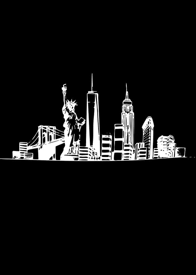 New York City Skyline Silhouette