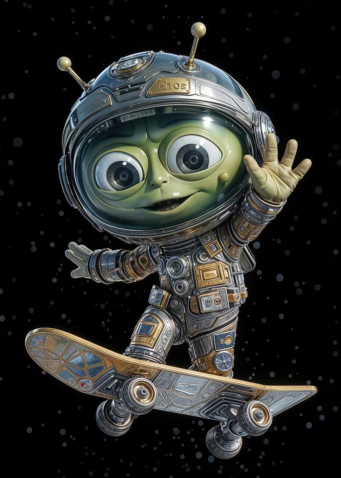 Alien Skater in Space