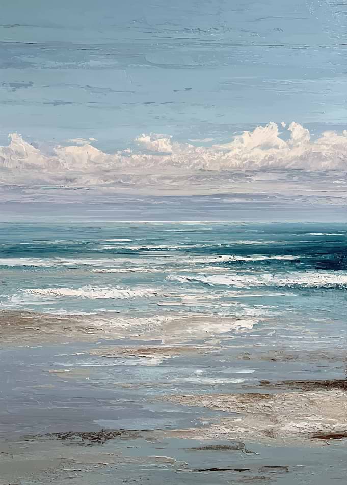 Impressionistic Beach and Ocean Scene