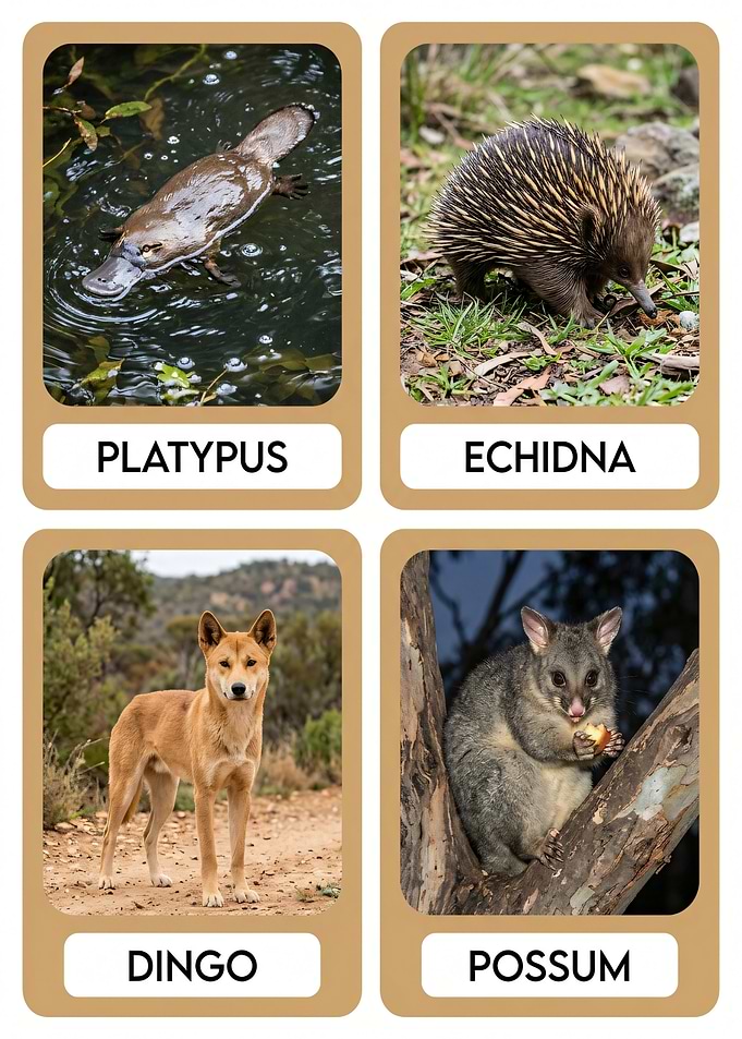 Australian Animals Flashcards