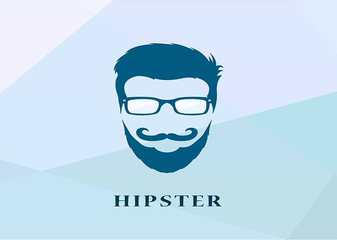 Hipster Icon with Glasses and Beard