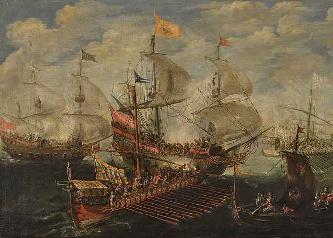 Naval Battle Painting