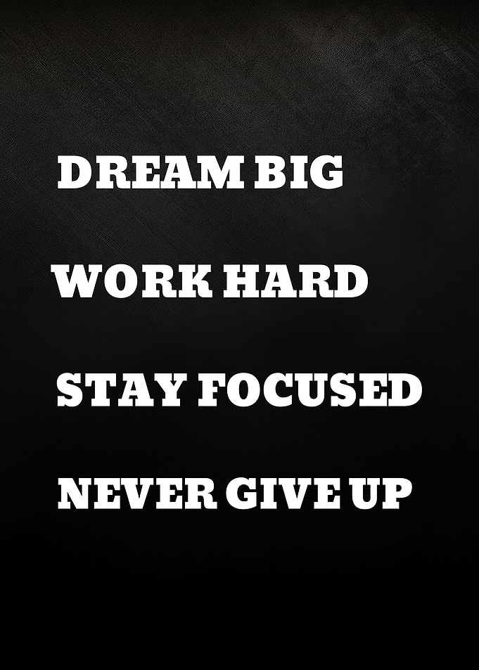 Motivational Text on Black Background