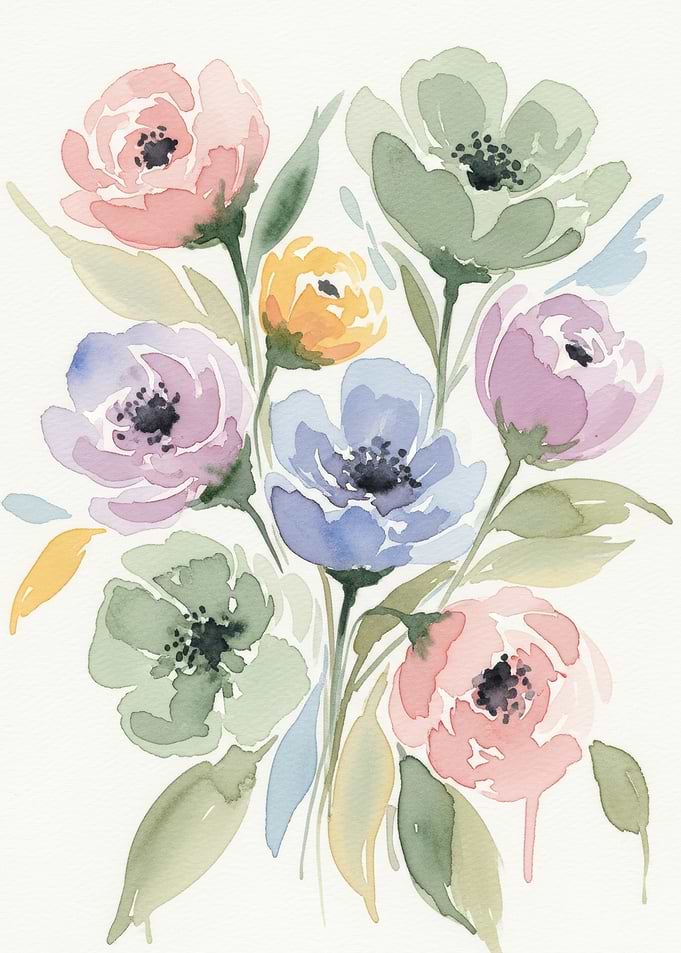 Watercolor Floral Arrangement