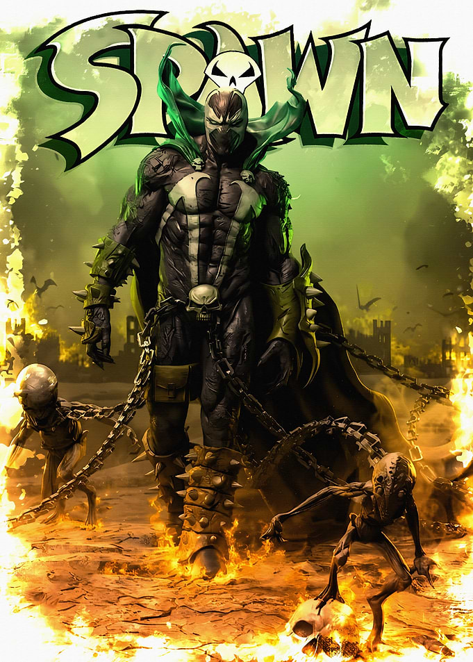 Spawn with Chains and Fiery Ground