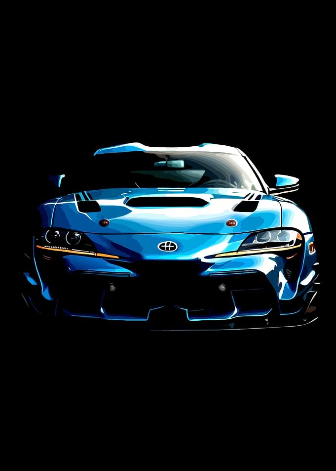 Blue Sports Car Front View