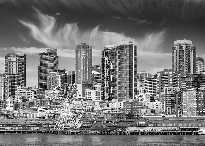 Seattle Waterfront with Ferris Wheel