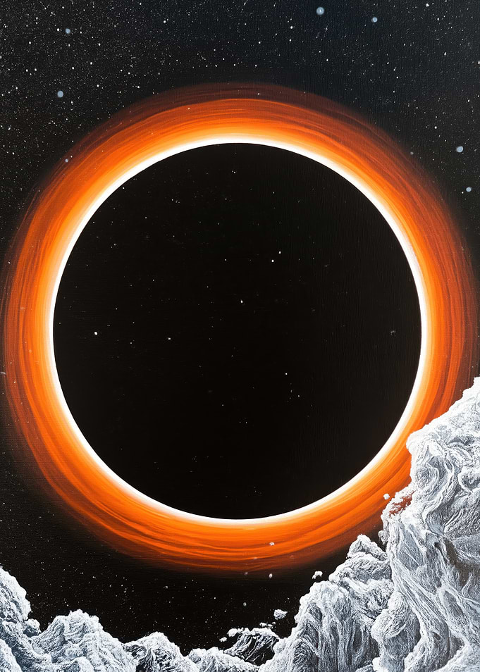 Black Hole with Accretion Disk and Rocky Foreground