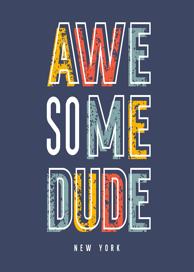 Awesome Dude New York Text Art