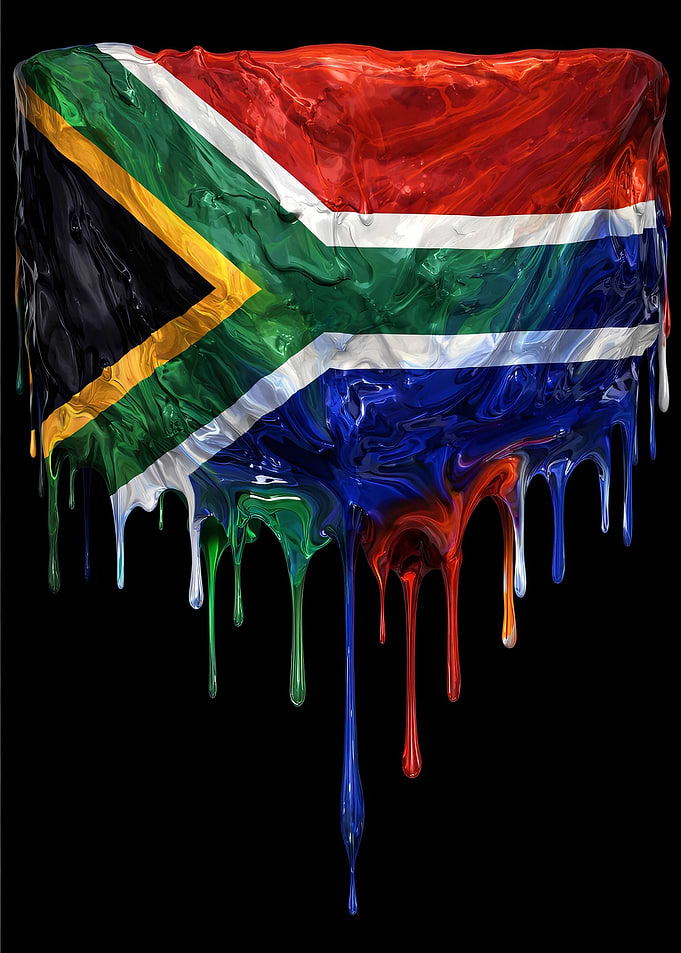 Dripping South African Flag