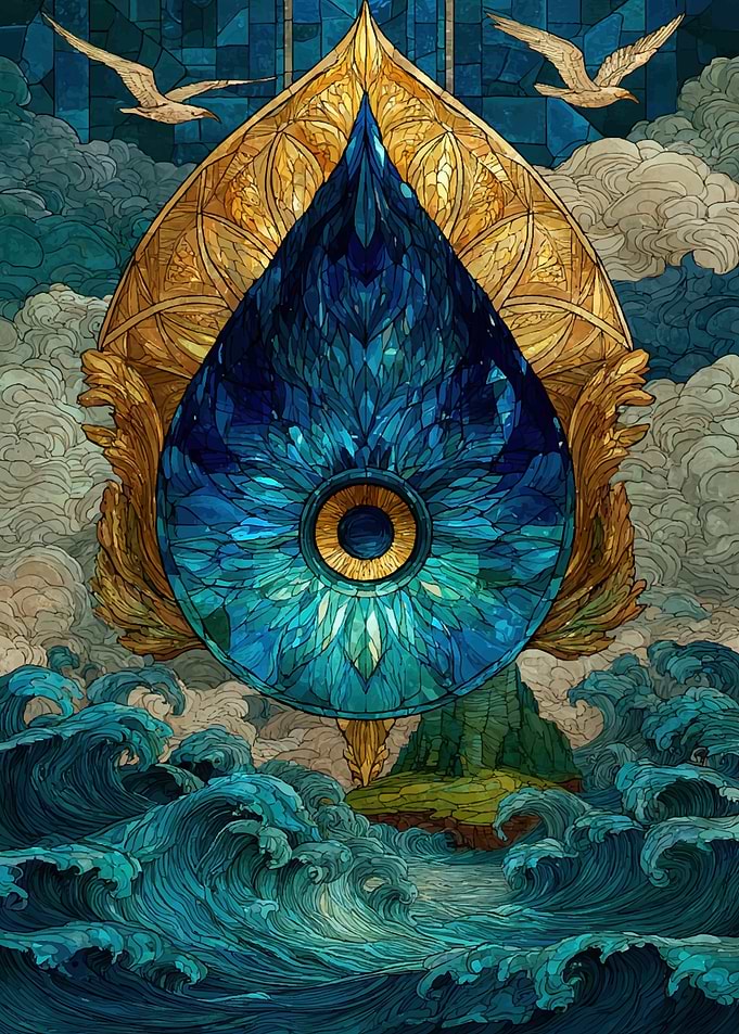 Mystical Water Drop and Ocean