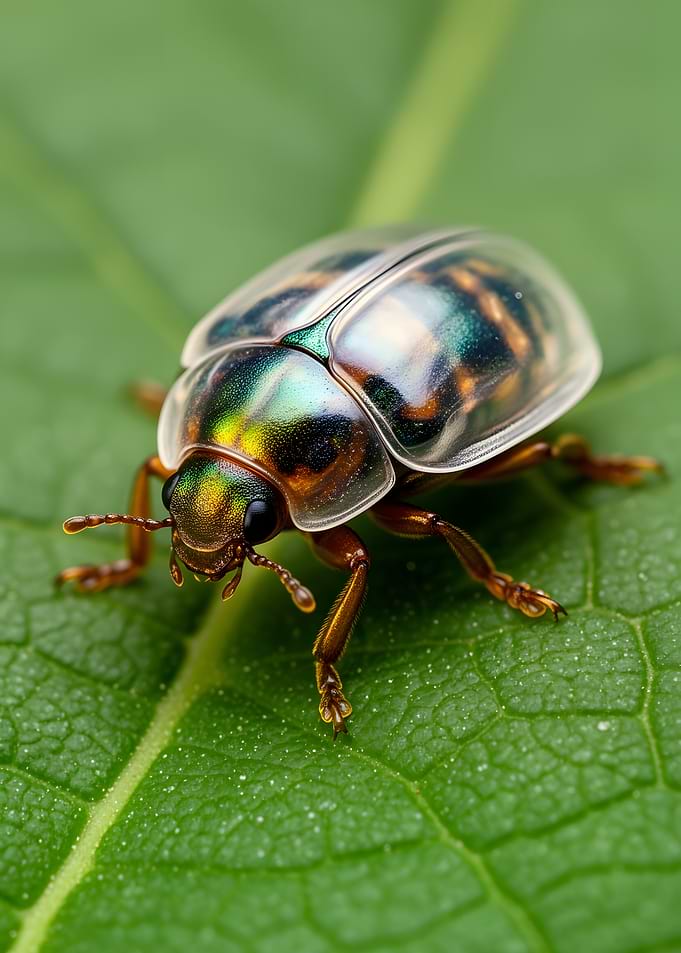 Close-up of a Jewel Beetle on a Leaf