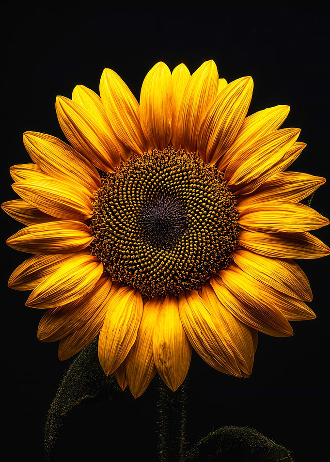 Golden Sunflower Macro Portrait