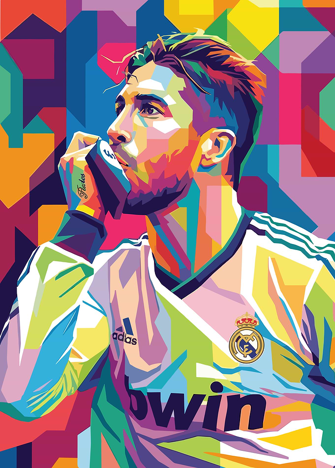 Pop Art Football Player Portrait