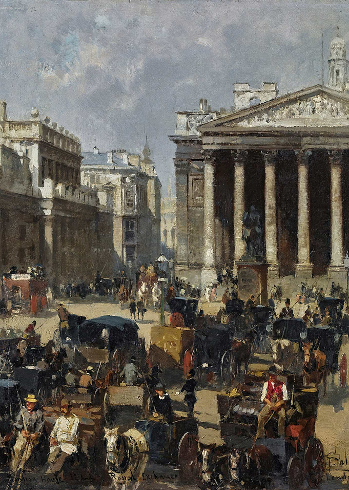 Busy London Street Scene