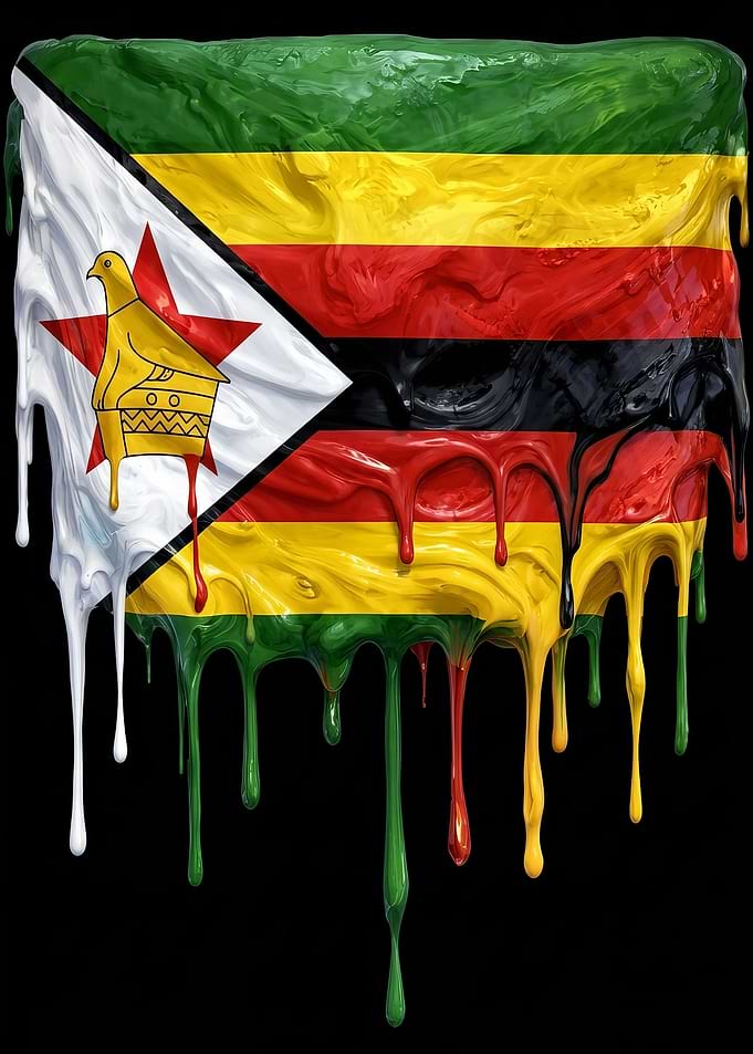 Dripping Zimbabwe Flag