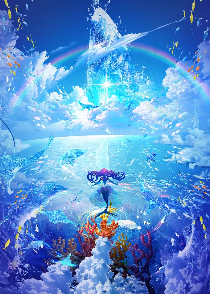 Mermaid in a Magical Underwater World