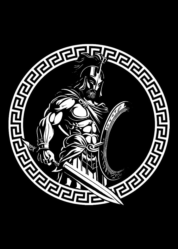Spartan Warrior with Sword and Shield