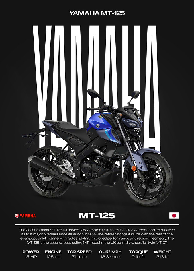 Yamaha MT-125 Motorcycle Poster