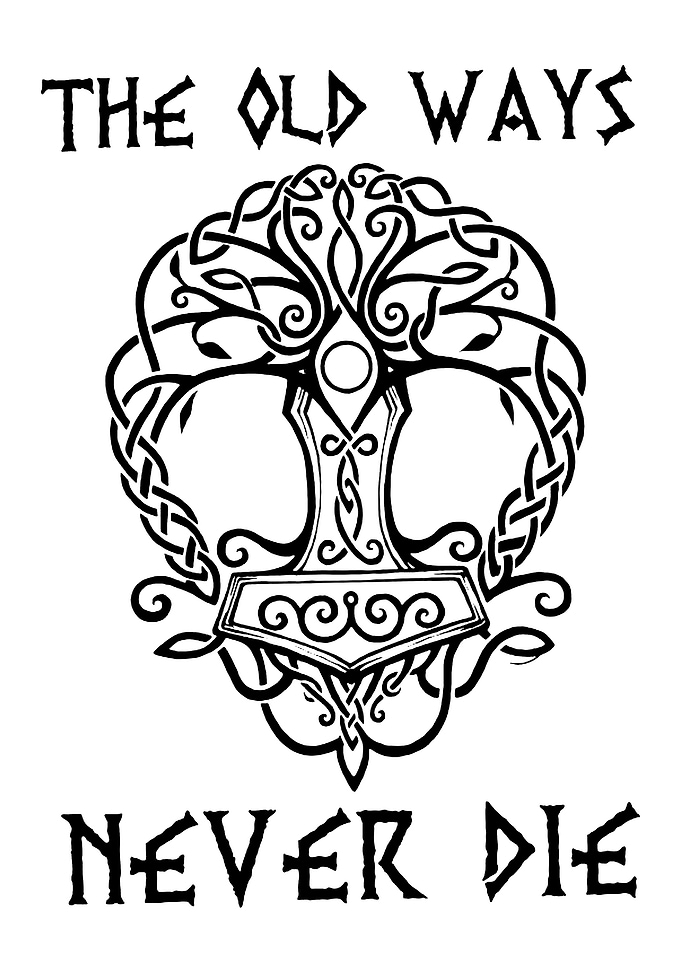 Norse Mythology Tree of Life and Hammer