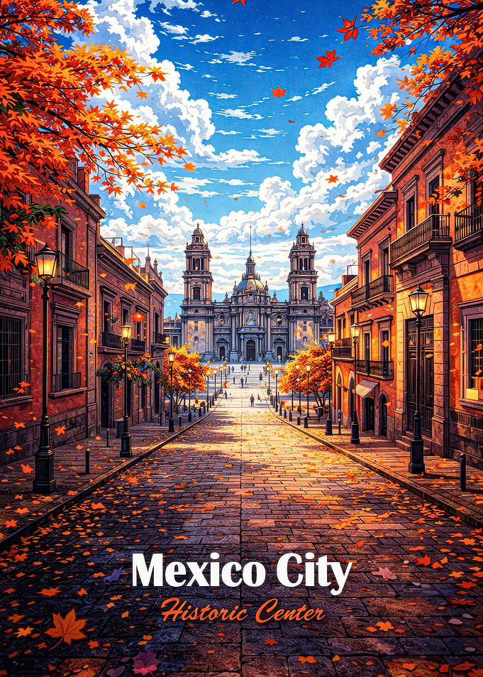 Mexico City Historic Center Autumn