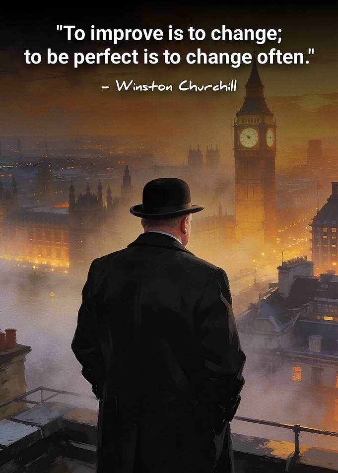 Winston Churchill overlooking London