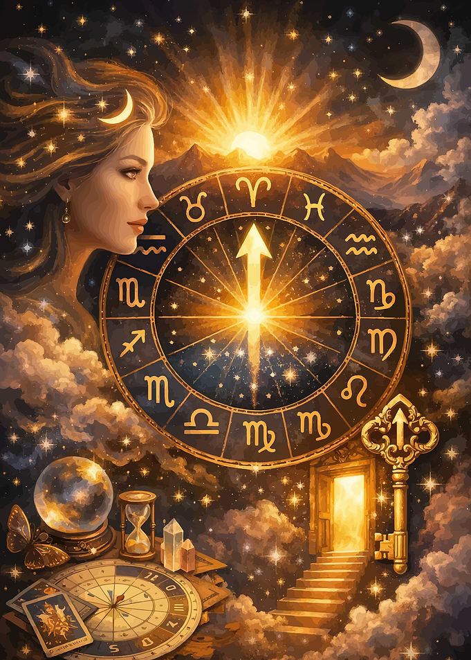 Astrology and Mystical Scene