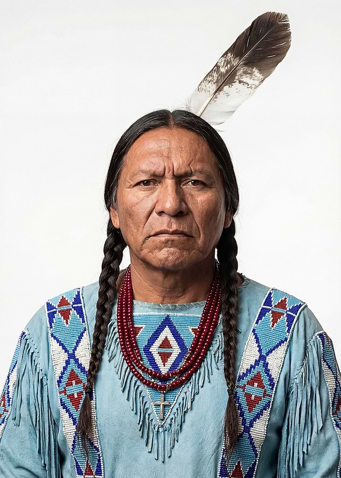 Native American Man in Traditional Attire
