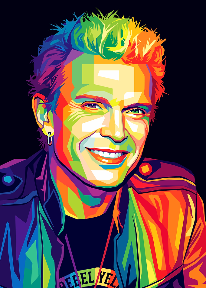 Colorful Pop Art Portrait of Billy Idol
