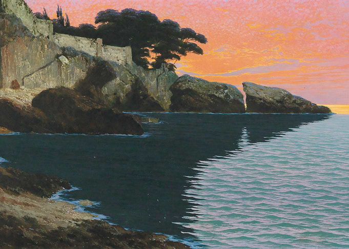 Coastal Cliff at Sunset