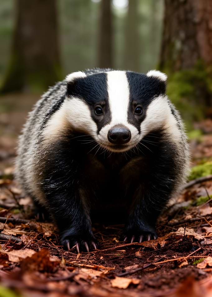 European Badger in a Forest