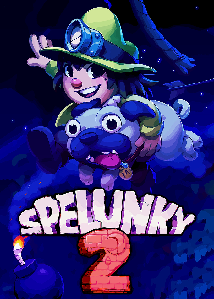 Spelunky 2 Video Game Cover Art