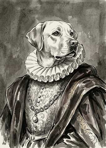 Dog in Renaissance Portrait