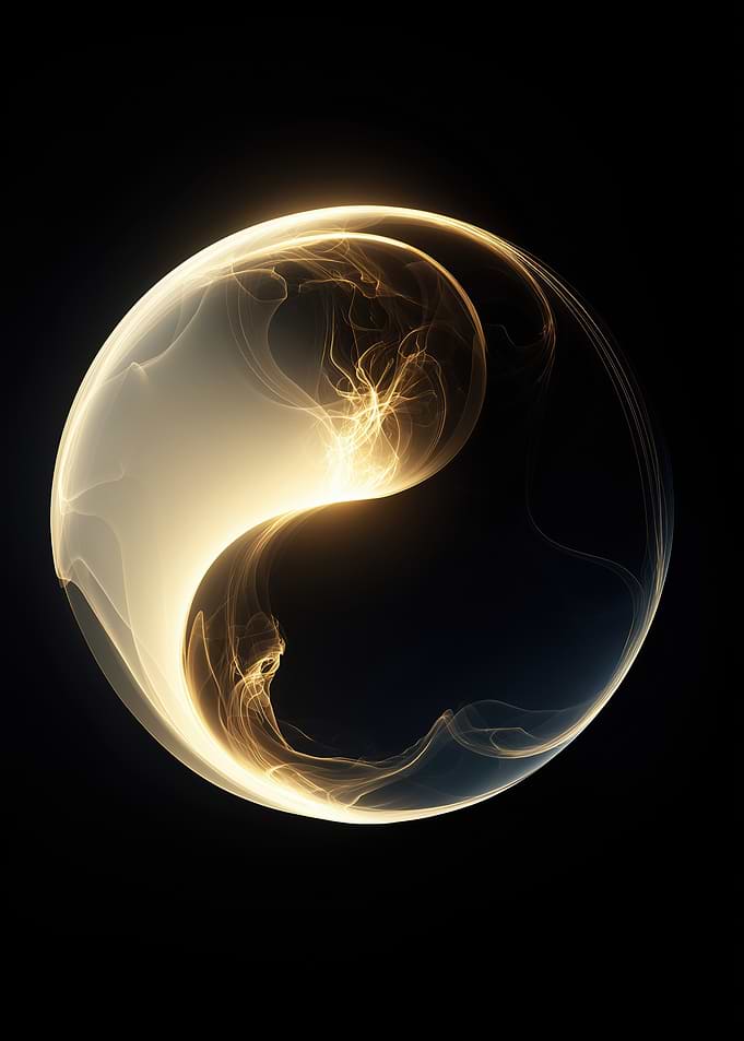 Abstract Yin Yang Energy Sphere