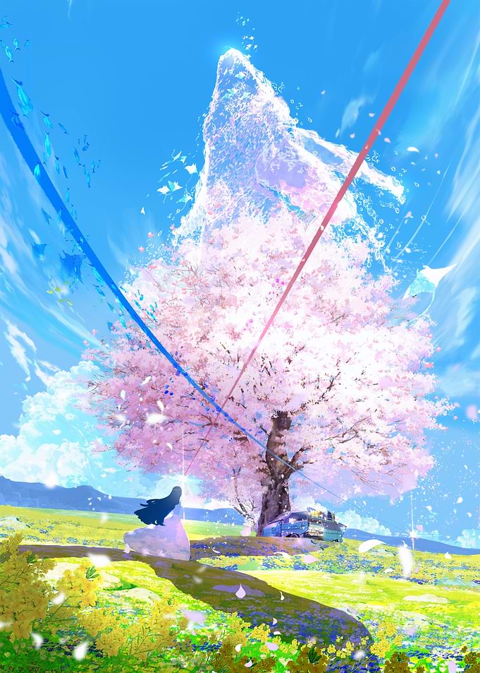 Anime Cherry Blossom Tree Landscape