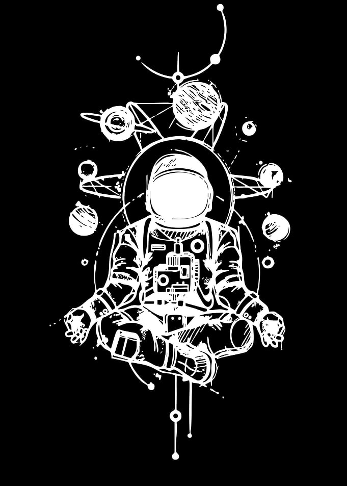 Astronaut Meditating in Space